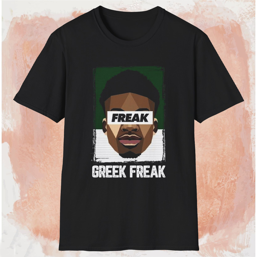Milwaukee Bucks Giannis Antetokounmpo Greek Freak Tee Black T shirt Milwaukee Bucks Giannis Antetokounmpo Greek Freak Tee Black T shirt