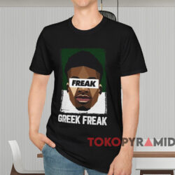 Milwaukee Bucks Giannis Antetokounmpo Greek Freak Tee Black T shirt