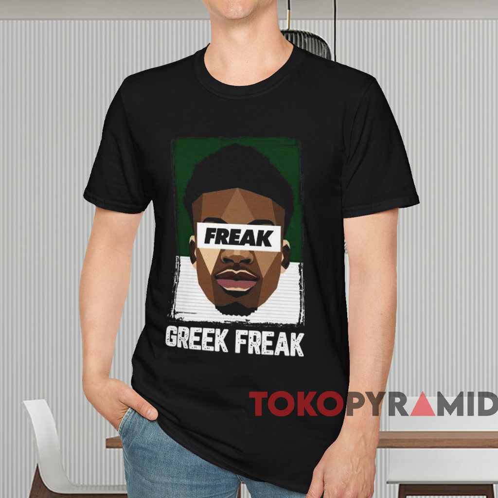 Milwaukee Bucks Giannis Antetokounmpo Greek Freak Tee Black T shirt Milwaukee Bucks Giannis Antetokounmpo Greek Freak Tee Black T shirt
