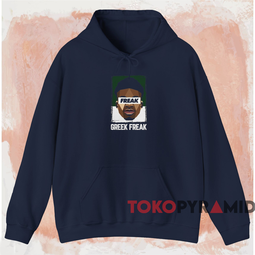 Milwaukee Bucks Giannis Antetokounmpo Greek Freak Tee Navy Hoodie Milwaukee Bucks Giannis Antetokounmpo Greek Freak Tee Navy Hoodie