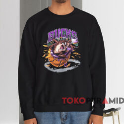 Milwaukee Bucks Looney Tunes Taz Shirt 3 Milwaukee Bucks Looney Tunes Taz Shirt Black Sweatshirt