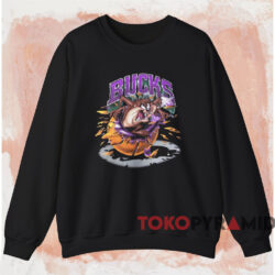 Milwaukee Bucks Looney Tunes Taz Shirt 4 Milwaukee Bucks Looney Tunes Taz Shirt Black Sweatshirt