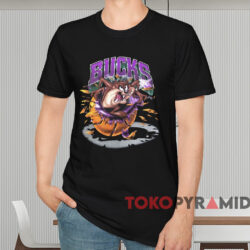 Milwaukee Bucks Looney Tunes Taz Shirt Black T shirt