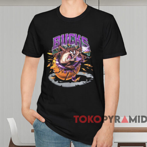 Milwaukee Bucks Looney Tunes Taz Shirt Black T shirt Milwaukee Bucks Looney Tunes Taz Shirt Black T shirt