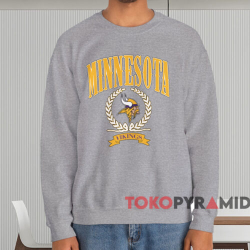 Minnesota Vikings Laurel Crest Shirt Grey Sweatshirt Minnesota Vikings Laurel Crest Shirt Grey Sweatshirt