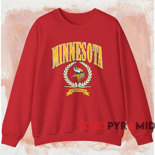 Minnesota Vikings Laurel Crest Shirt Red Sweatshirt Minnesota Vikings Laurel Crest Shirt Red Sweatshirt