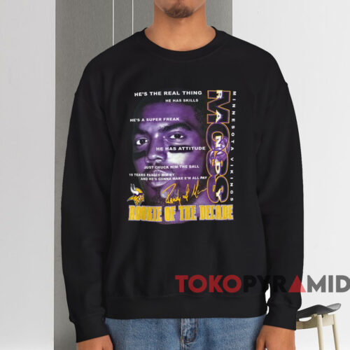 Minnesota Vikings Randy Moss Rookie Of The Decade Shirt Black Sweatshirt Minnesota Vikings Randy Moss Rookie Of The Decade Shirt Black Sweatshirt