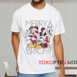 Minnie And Mickey Merry And Bright T shirt White T shirt