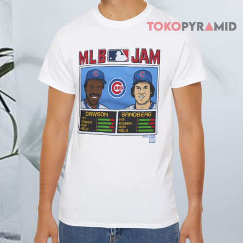 Mlb Jam Dawson And Ryne Sandberg Chicago Cubs Baseball White T shirt Mlb Jam Dawson And Ryne Sandberg Chicago Cubs Baseball White T shirt