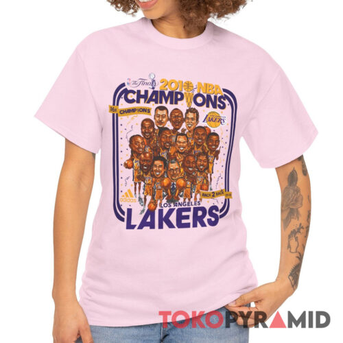 NBA Back 2 Back Lakers Championships 2010 Caricature Adidas Shirt