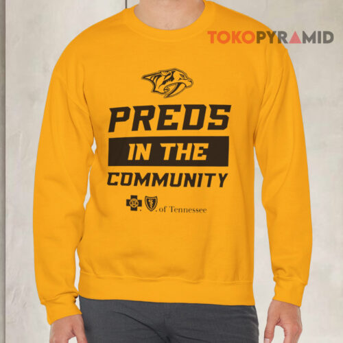 Nashville Predators Preds In The Community Gold Sweatshirt Nashville Predators Preds In The Community Gold Sweatshirt