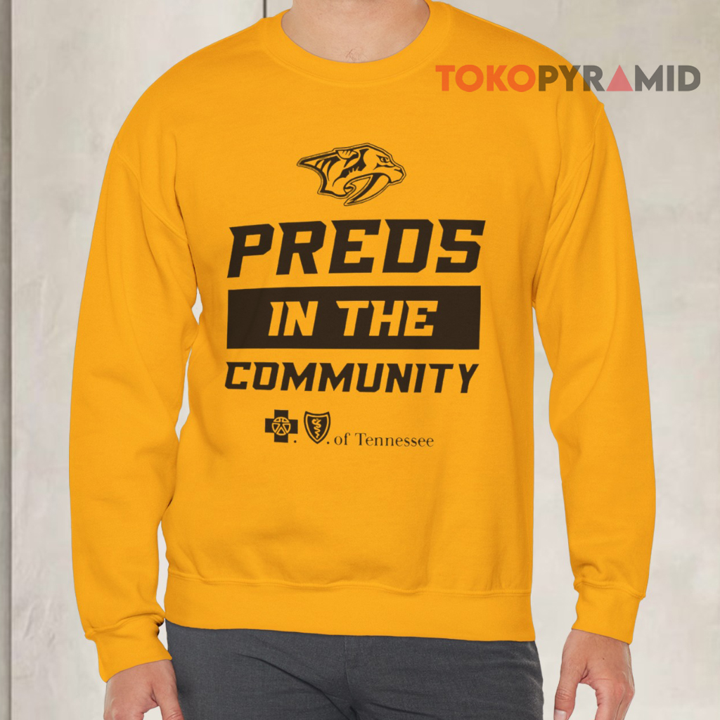 Nashville Predators Preds In The Community Gold Sweatshirt Nashville Predators Preds In The Community Gold Sweatshirt