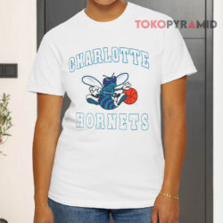 Nba Charlotte Hornets Big Logo White T shirt