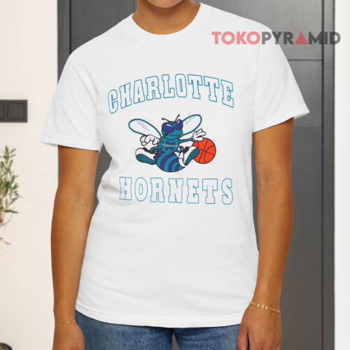 Nba Charlotte Hornets Big Logo White T shirt