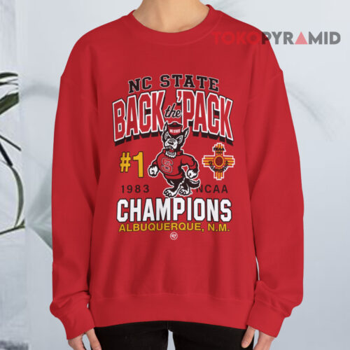 Nc State Back The 'pack 1983 Ncaa Champions Albuquerque Sweatshirt Nc State Back The 'pack 1983 Ncaa Champions Albuquerque Sweatshirt