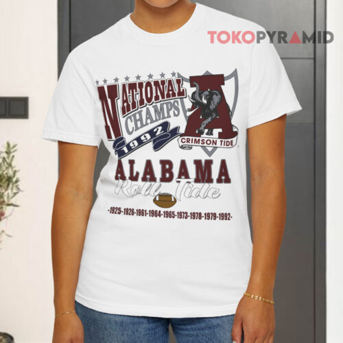 Ncaa Alabama 1992 National Champs White T shirt