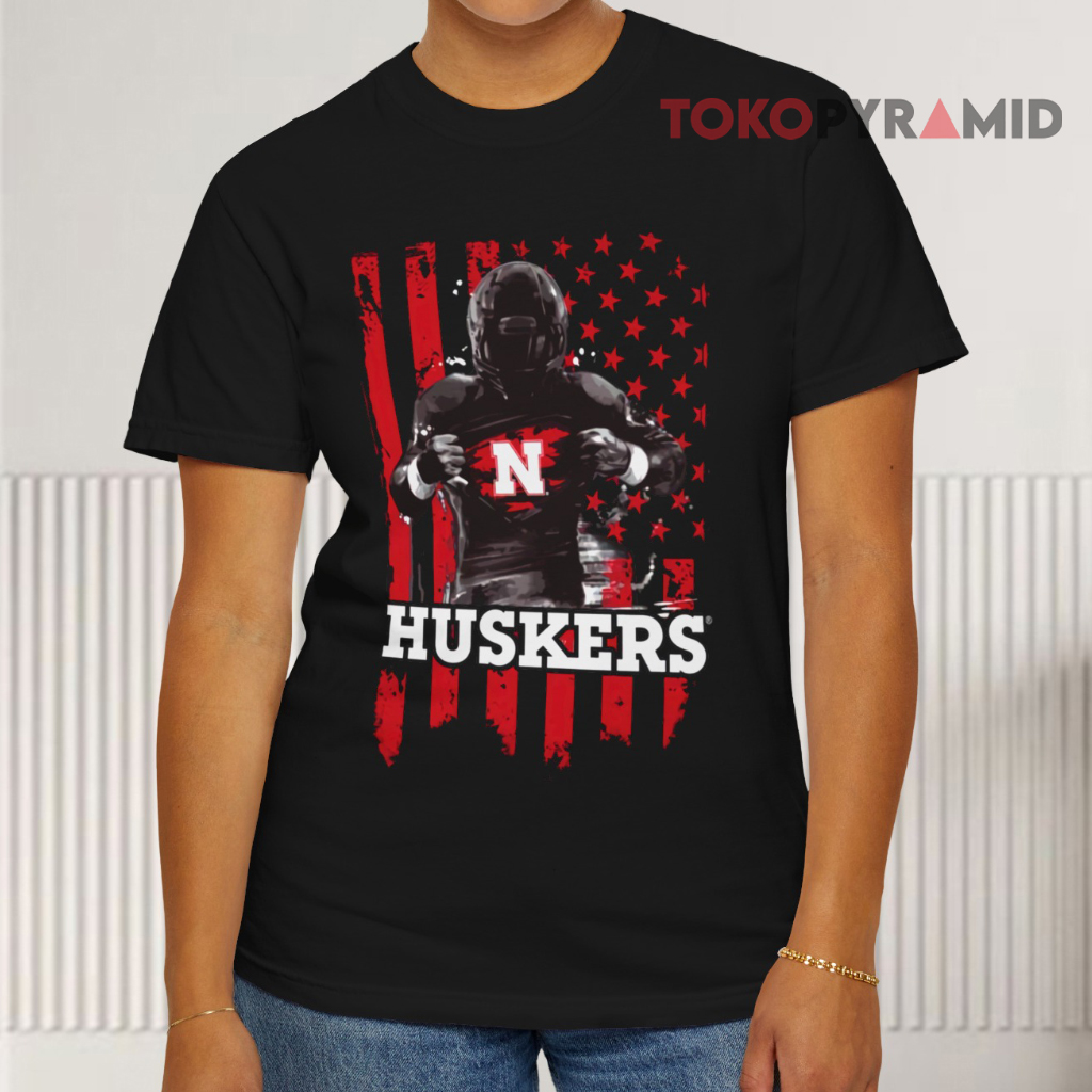 Nebraska Cornhuskers Player Flag Black T shirt Nebraska Cornhuskers Player Flag Black T shirt