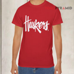 Nebraska Legacy Script Huskers Red T shirt