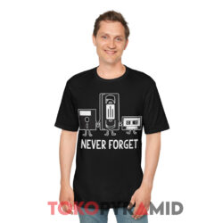 Never Forget Floppy Disk VHS Tape Cassette Shirt 4 Never Forget Floppy Disk Vhs Tape Cassette Black T shirt