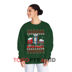 Never Forget Floppy Disk Vhs Tape Cassette Christmas Green Sweatshirt