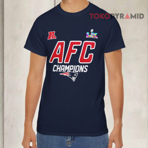 New England Patriots 2025 26 Afc Champions Navy T shirt