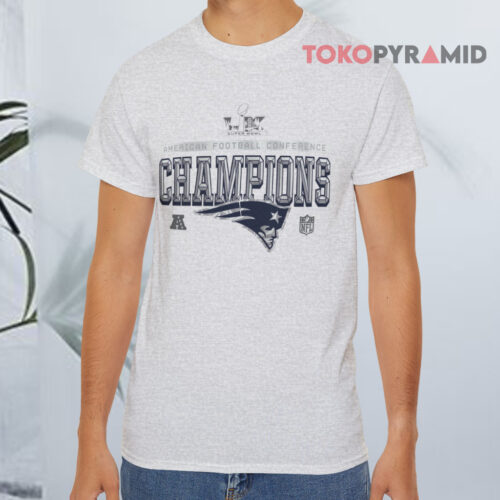 New England Patriots 2025 Afc Champions Grey T shirt New England Patriots 2025 Afc Champions Grey T shirt
