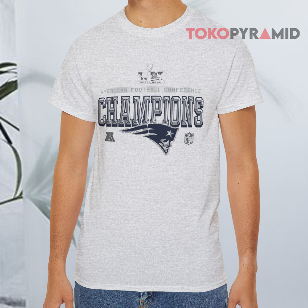 New England Patriots 2025 Afc Champions Grey T shirt New England Patriots 2025 Afc Champions Grey T shirt