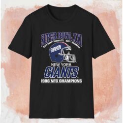 New York Giants 1986 Nfc Champions Shirt Black T shirt