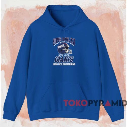 New York Giants 1986 Nfc Champions Shirt Blue Hoodie