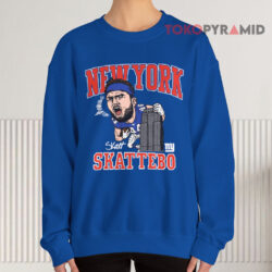 New York Giants Cam Skattebo Caricature Blue Sweatshirt