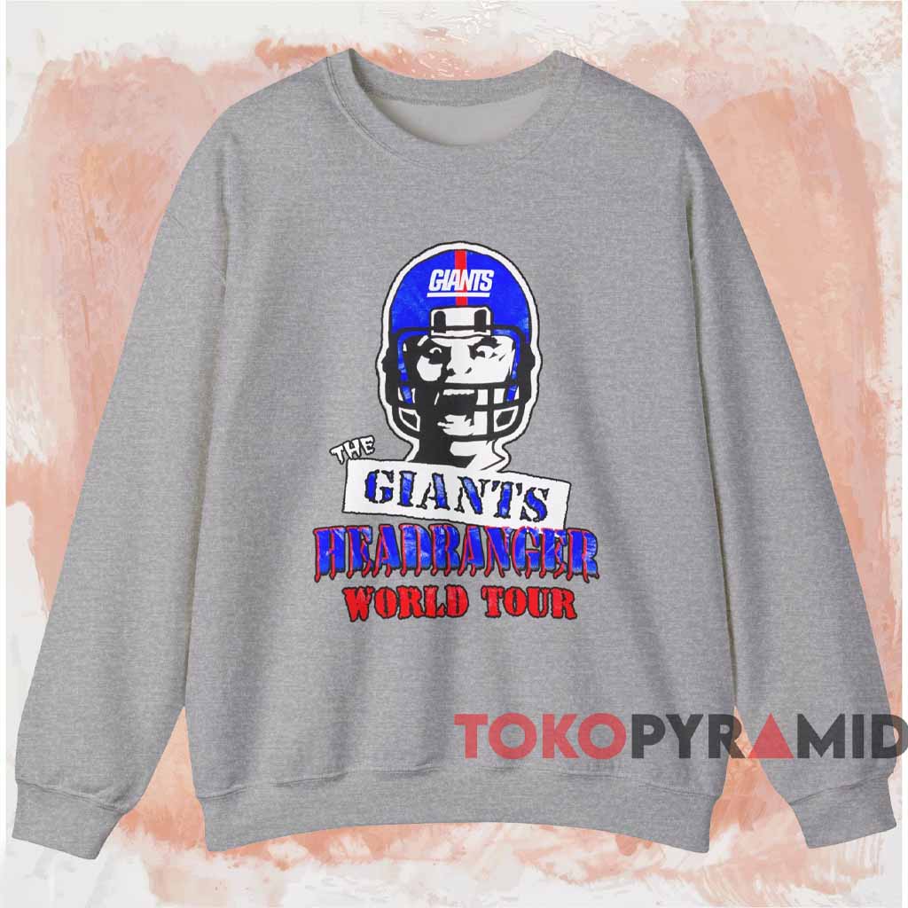 New York Giants Head Banger World Tour Shirt Grey Sweatshirt New York Giants Head Banger World Tour Shirt Grey Sweatshirt