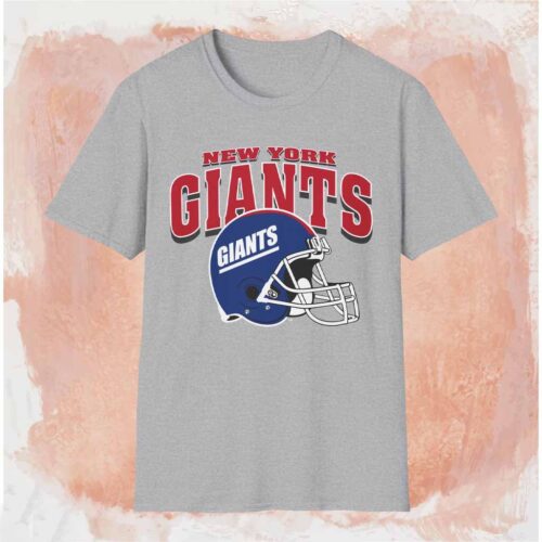 New York Giants Helmet Logo Shirt Grey T shirt