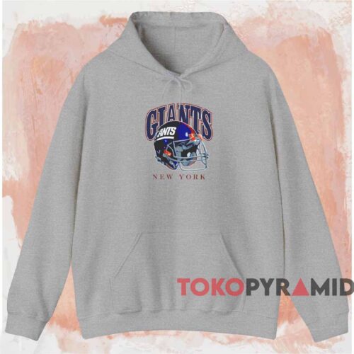 New York Giants Helmet Nfl Shirt Grey Hoodie