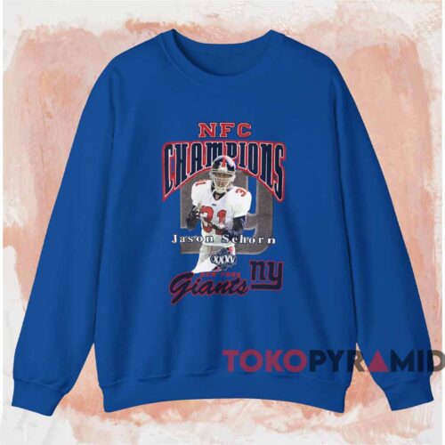 New York Giants Jason Sehorn Nfc Champions Shirt Blue Sweatshirt