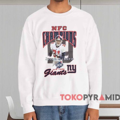 New York Giants Jason Sehorn Nfc Champions Shirt White Sweatshirt