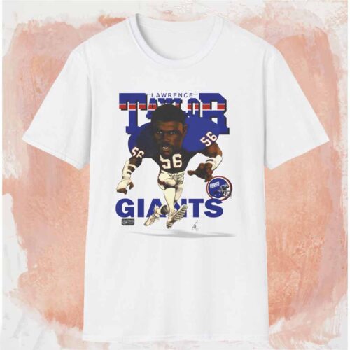 New York Giants Lawrence Taylor Caricature Shirt White T shirt