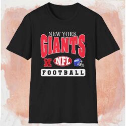 New York Giants Nfl Football Helmet Shirt Black T shirt
