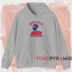 New York Giants Super Bowl Xxi 1986 Nfc Champions Shirt Grey Hoodie