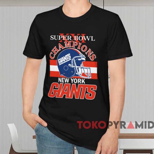 New York Giants Super Bowl Xxi Champions Shirt Black T shirt