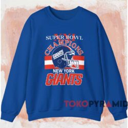 New York Giants Super Bowl Xxi Champions Shirt Blue Sweatshirt