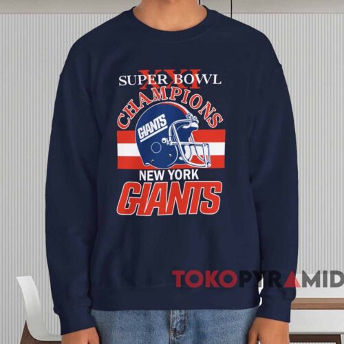 New York Giants Super Bowl Xxi Champions Shirt Navy Sweatshirt