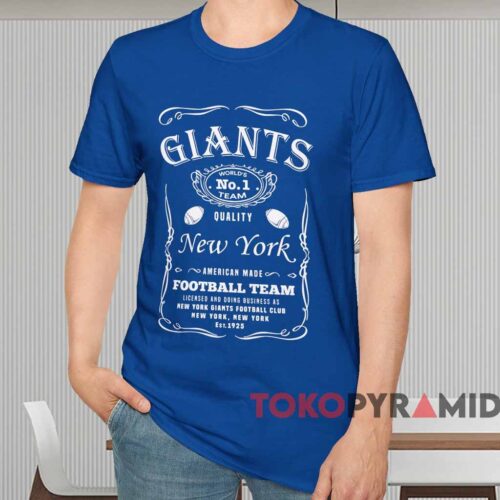 New York Giants World's No 1 Team Quality Football Shirt Blue T shirt