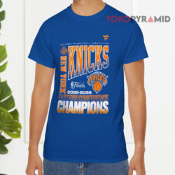 New York Knicks 2025 2026 Nba Eastern Conference Champions Blue T shirt