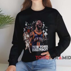 New York Knicks Jalen Brunson 2024 Signature T-shirt 3 New York Knicks Jalen Brunson 2024 Signature T shirt Black Sweatshirt