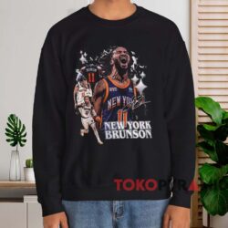 New York Knicks Jalen Brunson 2024 Signature T-shirt 4 New York Knicks Jalen Brunson 2024 Signature T shirt Black Sweatshirt