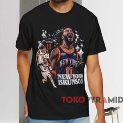 New York Knicks Jalen Brunson 2024 Signature T shirt Black T shirt