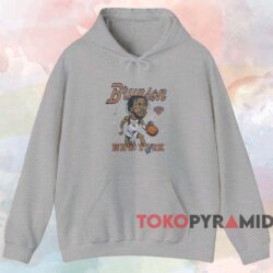 New York Knicks Jalen Brunson Signature Cartoon T-shirt 2 New York Knicks Jalen Brunson Signature Cartoon T shirt Grey Hoodie