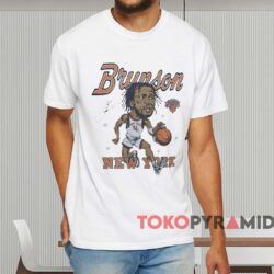 New York Knicks Jalen Brunson Signature Cartoon T shirt White T shirt