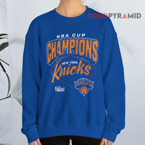 New York Knicks Nba Cup 2025 Champions Blue Sweatshirt
