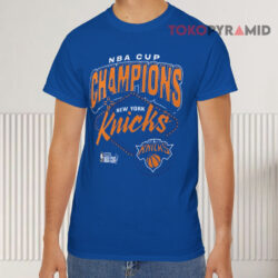 New York Knicks Nba Cup 2025 Champions Blue T shirt